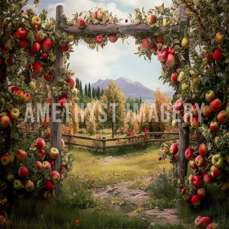 Kate Apple Arch Manor Backdrop Designed by Angela Marie Photography - Kate Backdrop AU