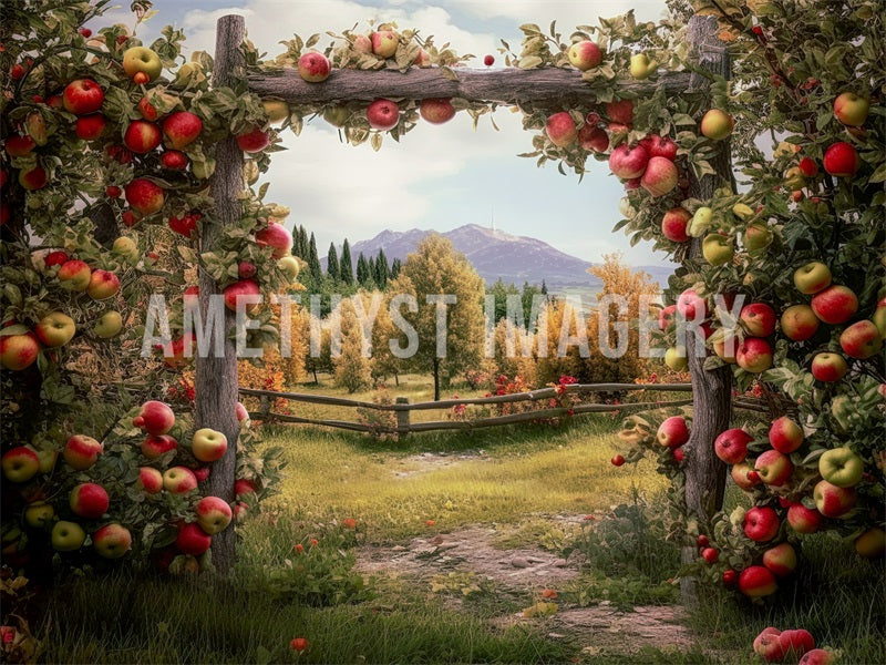 Kate Apple Arch Manor Backdrop Designed by Angela Marie Photography - Kate Backdrop AU