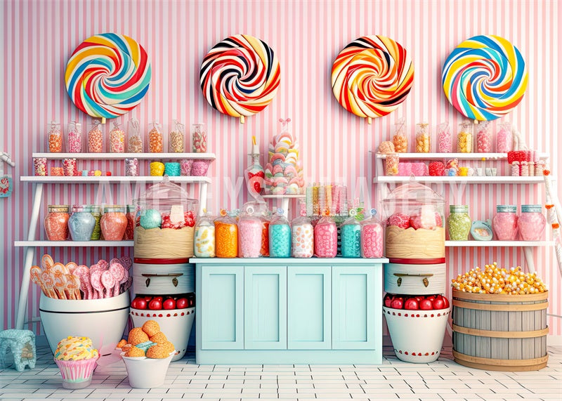 Kate Sweet Shoppe Backdrop Candy Designed by Angela Marie Photography - Kate Backdrop AU
