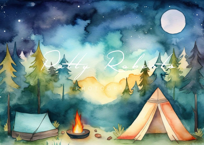 Kate Summer Camping Adventure Birthday Backdrop Designed by Patty Robertss - Kate Backdrop AU