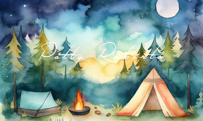 Kate Summer Camping Adventure Birthday Backdrop Designed by Patty Robertss - Kate Backdrop AU
