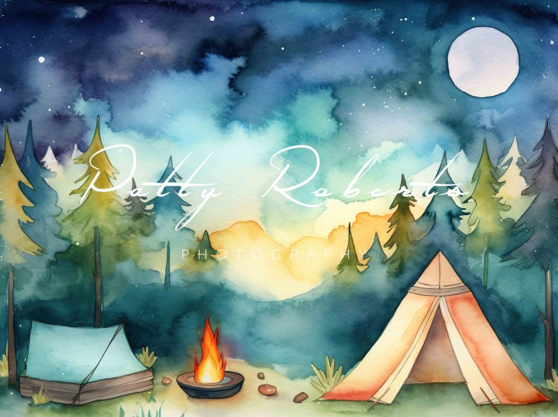 Kate Summer Camping Adventure Birthday Backdrop Designed by Patty Robertss - Kate Backdrop AU