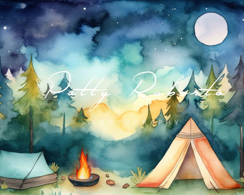 Kate Summer Camping Adventure Birthday Backdrop Designed by Patty Robertss - Kate Backdrop AU