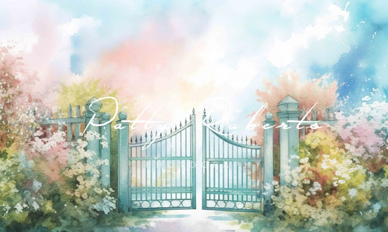Kate Garden Gates Flowers Backdrop Designed by Patty Robertss - Kate Backdrop AU
