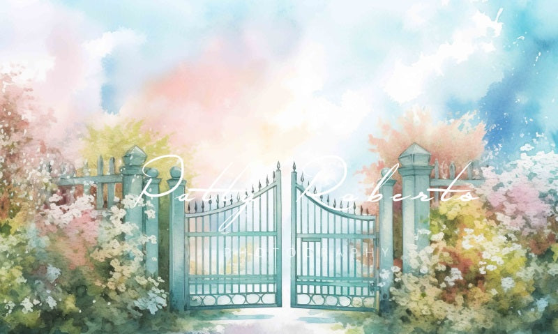 Kate Garden Gates Flowers Backdrop Designed by Patty Robertss - Kate Backdrop AU