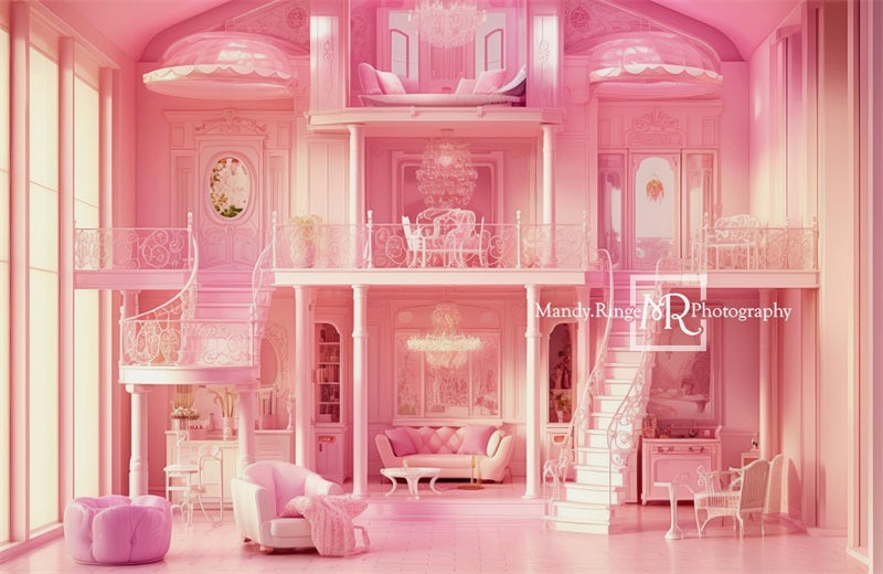 Kate Pink Doll Mansion Backdrop Designed by Mandy Ringe Photography - Kate Backdrop AU