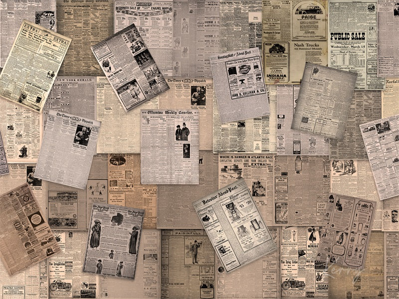 Kate Retro Old Vintage Newspaper Wall Backdrop for Photography Designed by Kerry Anderson - Kate Backdrop AU
