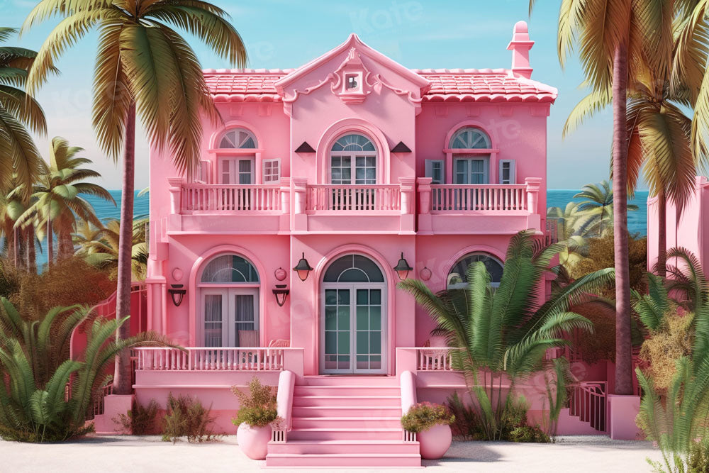 Kate Princess Pink House Backdrop Designed by Chain Photography - Kate Backdrop AU
