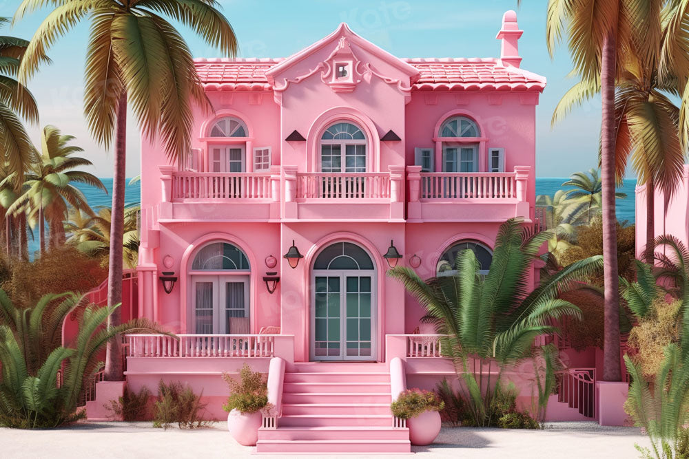 Kate Princess Pink House Backdrop Designed by Chain Photography - Kate Backdrop AU
