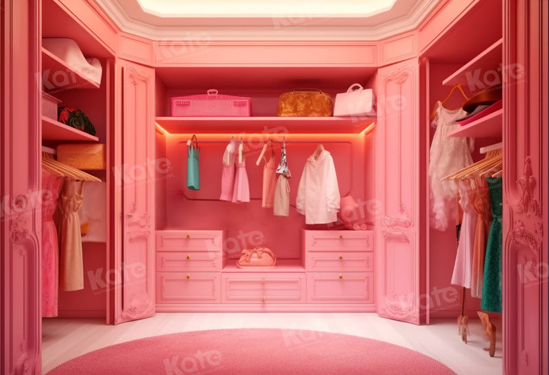 Kate Pink Princess Cloakroom Backdrop for Photography - Kate Backdrop AU