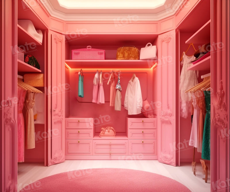 Kate Pink Princess Cloakroom Backdrop for Photography - Kate Backdrop AU