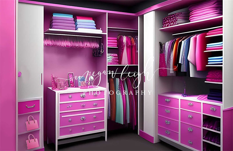 Kate Pink Princess Cloakroom Backdrop Designed by Megan Leigh Photography - Kate Backdrop AU