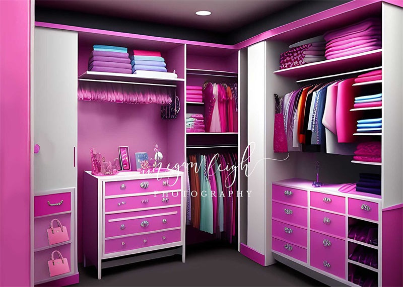 Kate Pink Princess Cloakroom Backdrop Designed by Megan Leigh Photography - Kate Backdrop AU