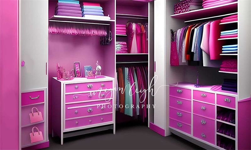 Kate Pink Princess Cloakroom Backdrop Designed by Megan Leigh Photography - Kate Backdrop AU