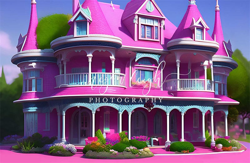 Kate Pink House Backdrop Princess Designed by Megan Leigh Photography - Kate Backdrop AU