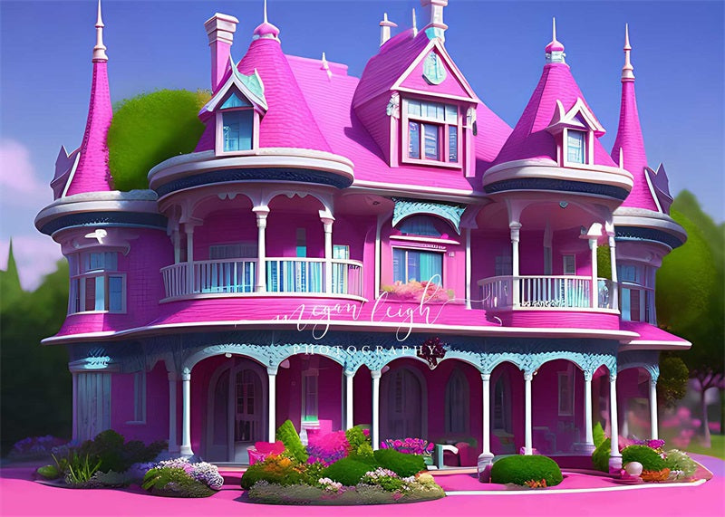 Kate Pink House Backdrop Princess Designed by Megan Leigh Photography - Kate Backdrop AU