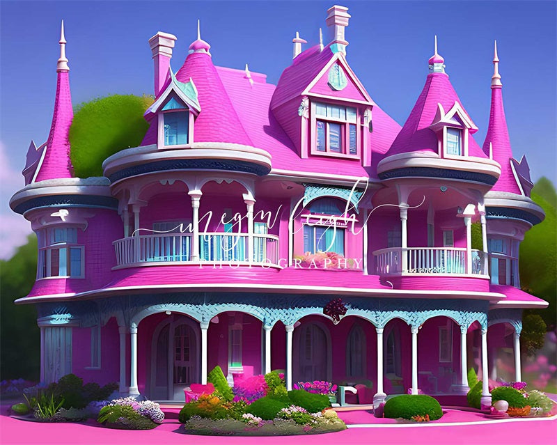 Kate Pink House Backdrop Princess Designed by Megan Leigh Photography - Kate Backdrop AU