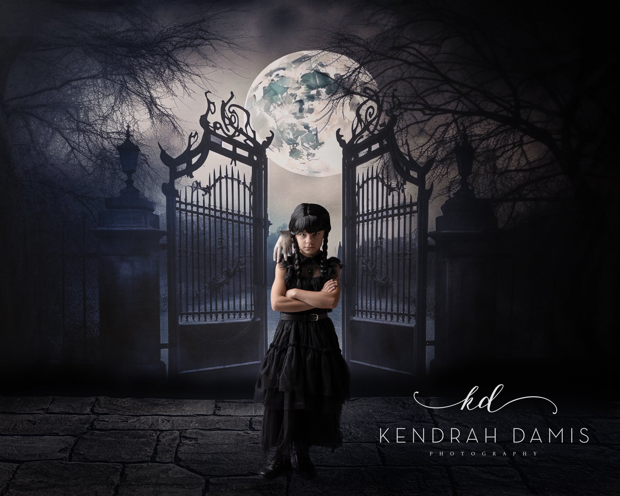 Kate Halloween Night Moon Backdrop Designed by Chain Photography - Kate Backdrop AU