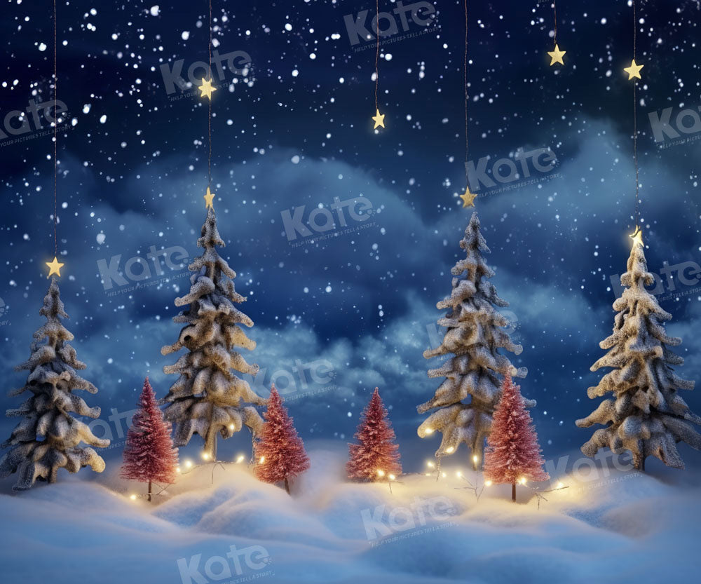 Kate Winter Christmas Snow Night Backdrop Designed by Chain Photography - Kate Backdrop AU