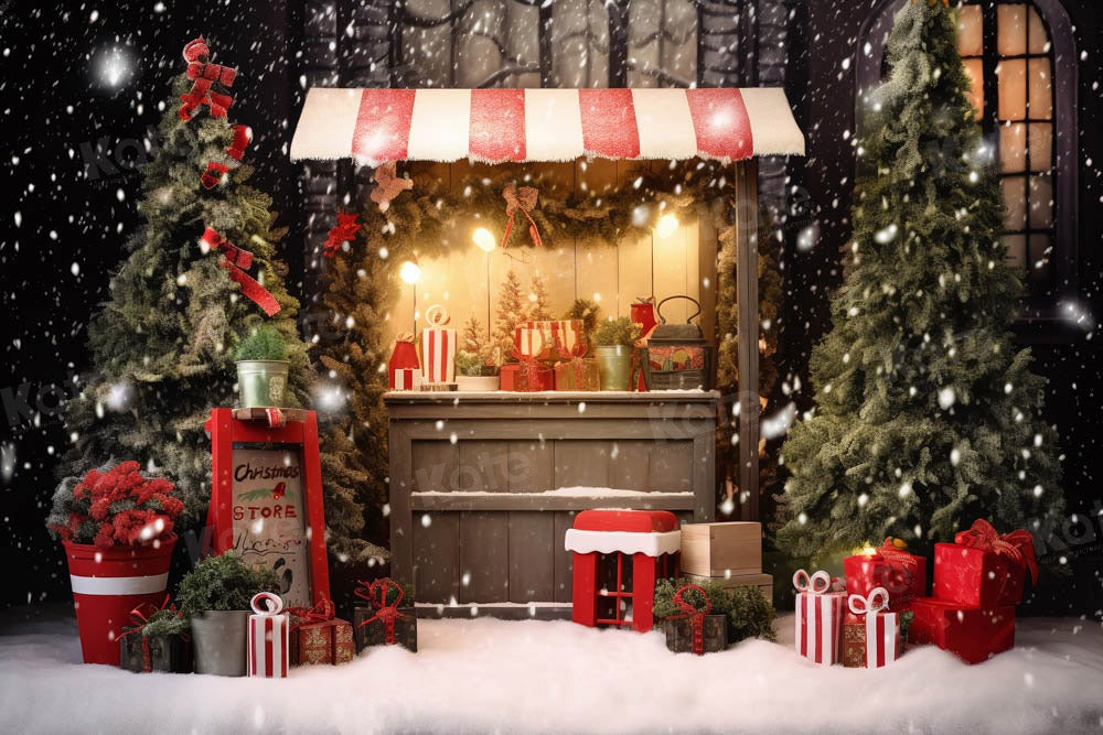 Kate Christmas Shop Night Backdrop Designed by Chain Photography - Kate Backdrop AU