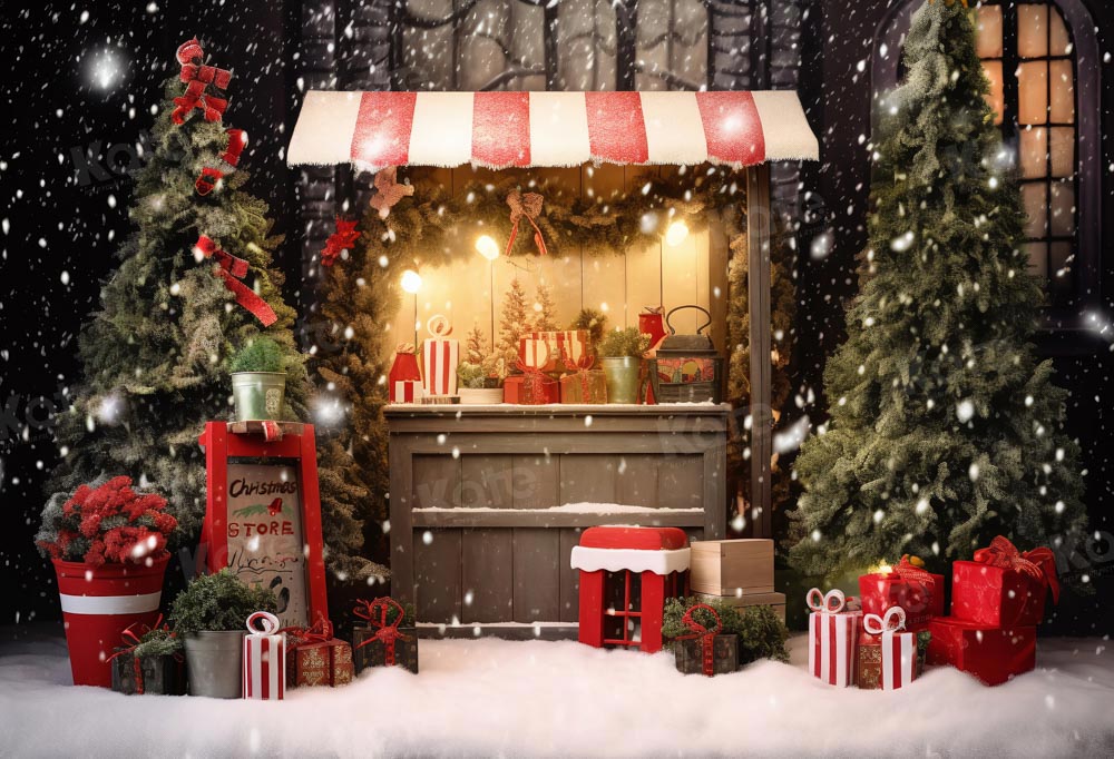Kate Christmas Shop Night Backdrop Designed by Chain Photography - Kate Backdrop AU