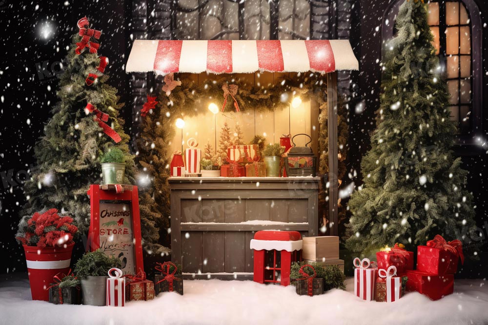 Kate Christmas Shop Night Backdrop Designed by Chain Photography - Kate Backdrop AU
