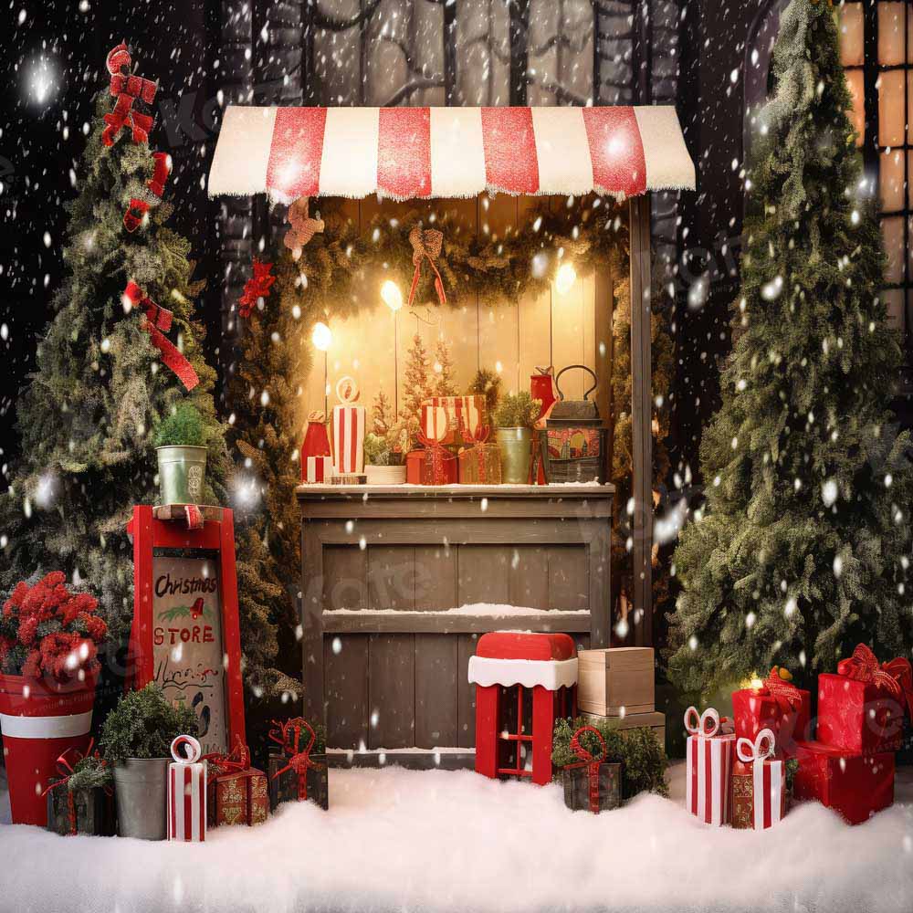 Kate Christmas Shop Night Backdrop Designed by Chain Photography - Kate Backdrop AU