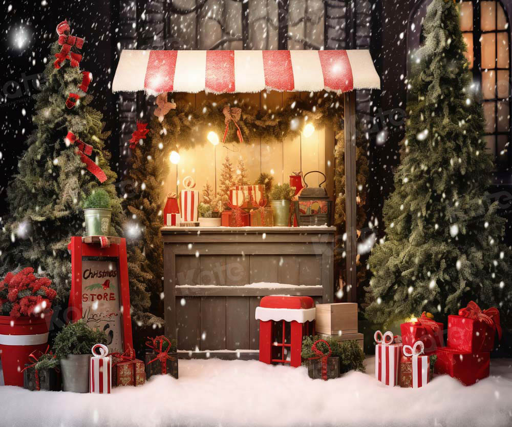 Kate Christmas Shop Night Backdrop Designed by Chain Photography - Kate Backdrop AU