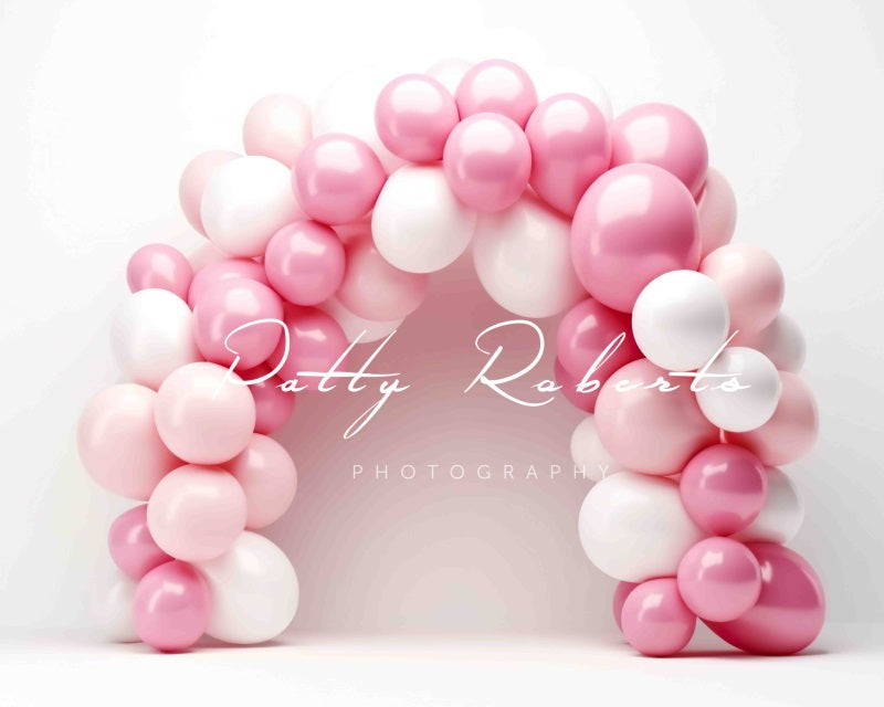 Kate Pink White Baloons Arch Backdrop Designed by Patty Robertss - Kate Backdrop AU