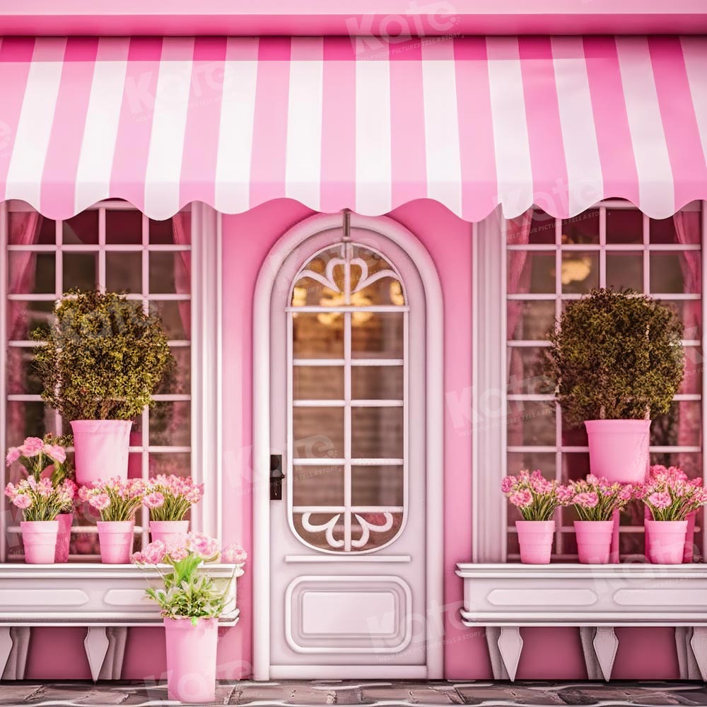 Kate Pink Shop Flower Pot Spring Backdrop Designed by Chain Photography - Kate Backdrop AU