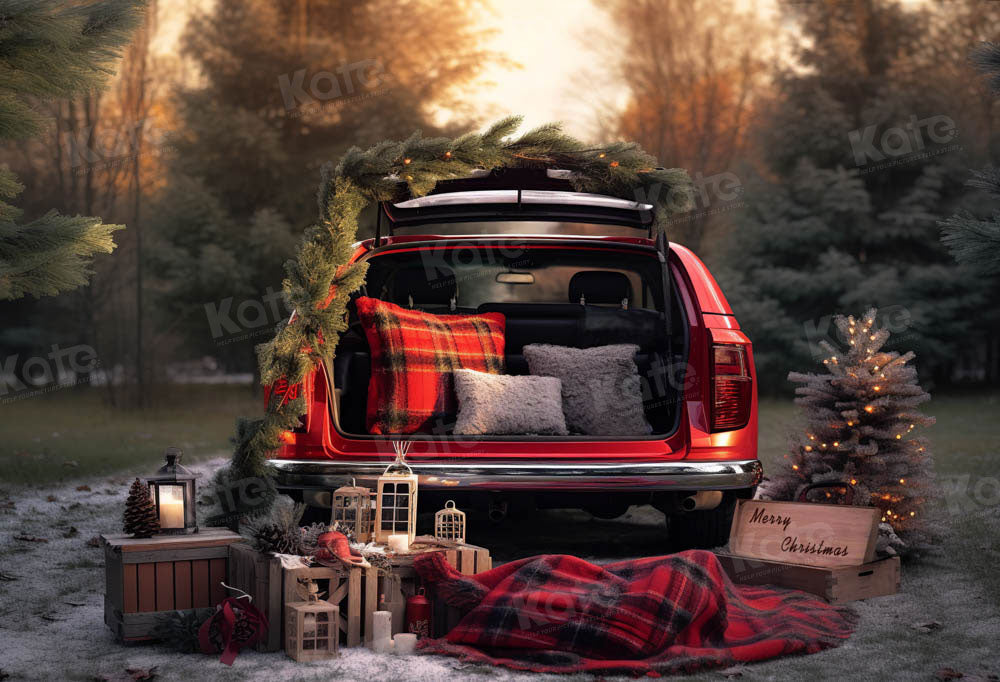 Kate Christmas Red Car Backdrop Designed by Chain Photography - Kate Backdrop AU