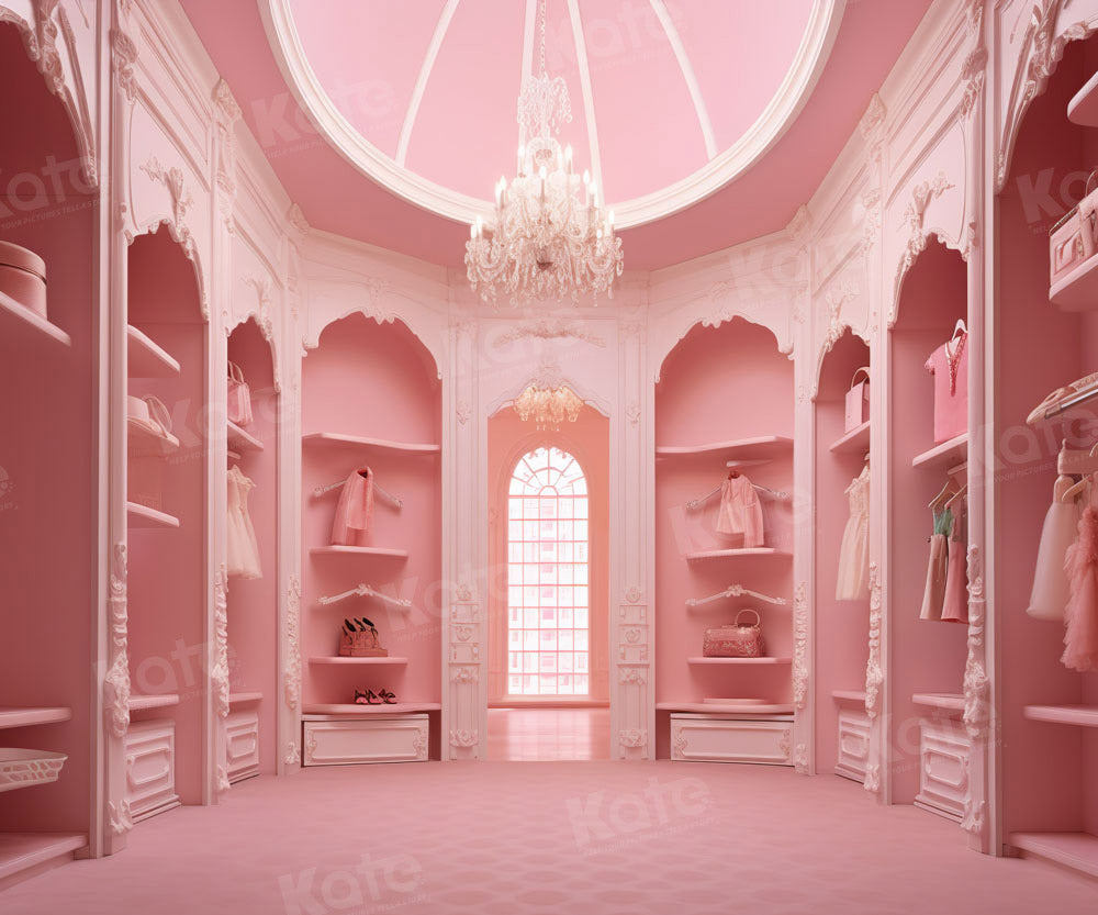 Kate Pink Dolly House Interior Backdrop Designed by Chain Photography - Kate Backdrop AU