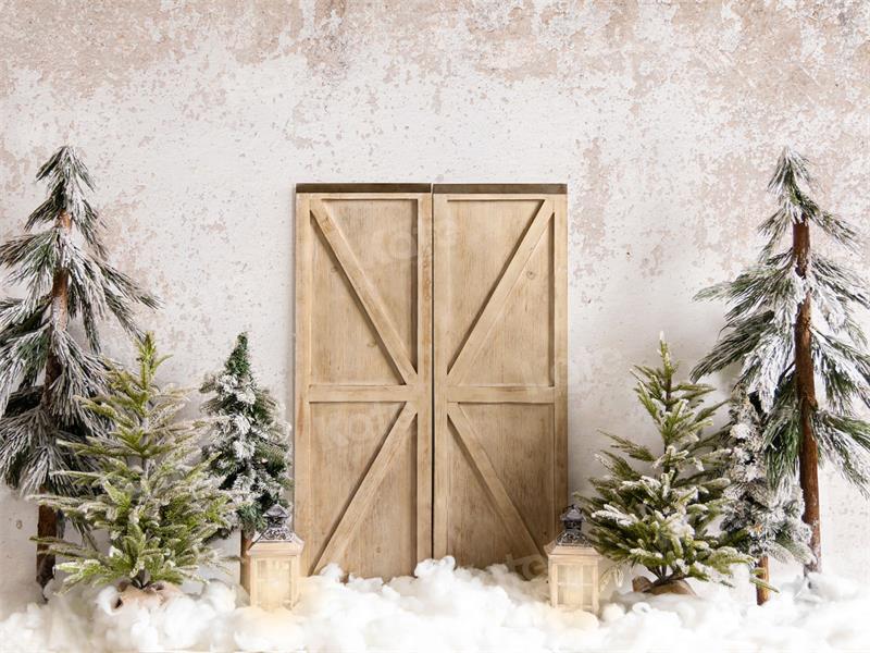 Kate Snow Barn Door Backdrop Christmas Tree for Photography - Kate Backdrop AU