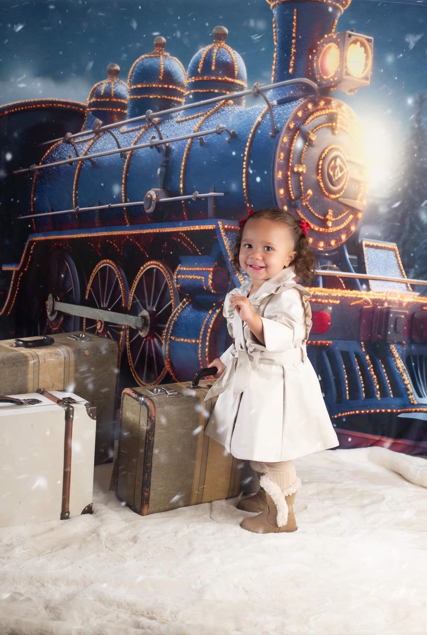 Kate Winter Train Snow Backdrop for Photography - Kate Backdrop AU