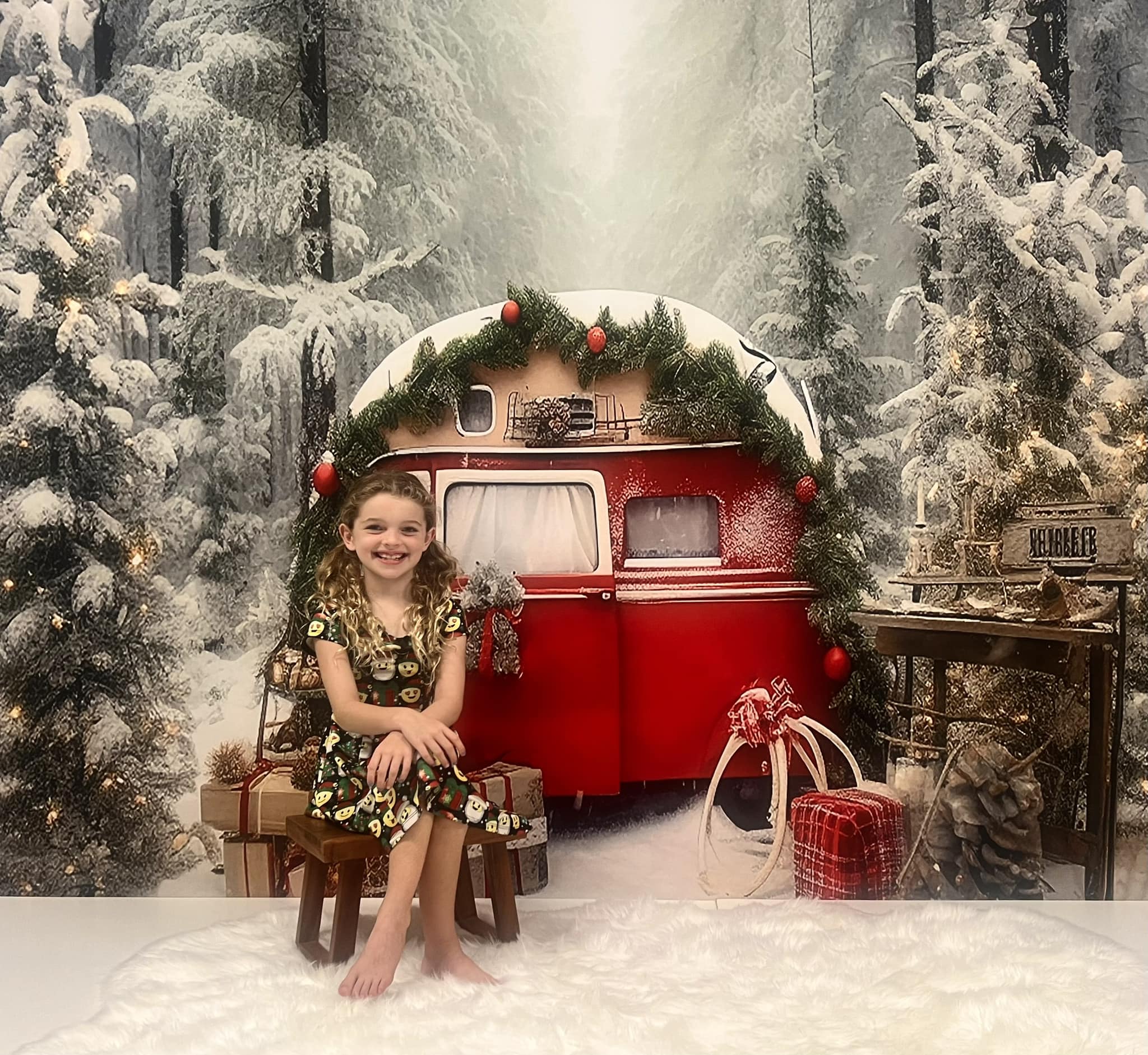 Kate Christmas Outdoor Snow Backdrop Forest for Photography - Kate Backdrop AU