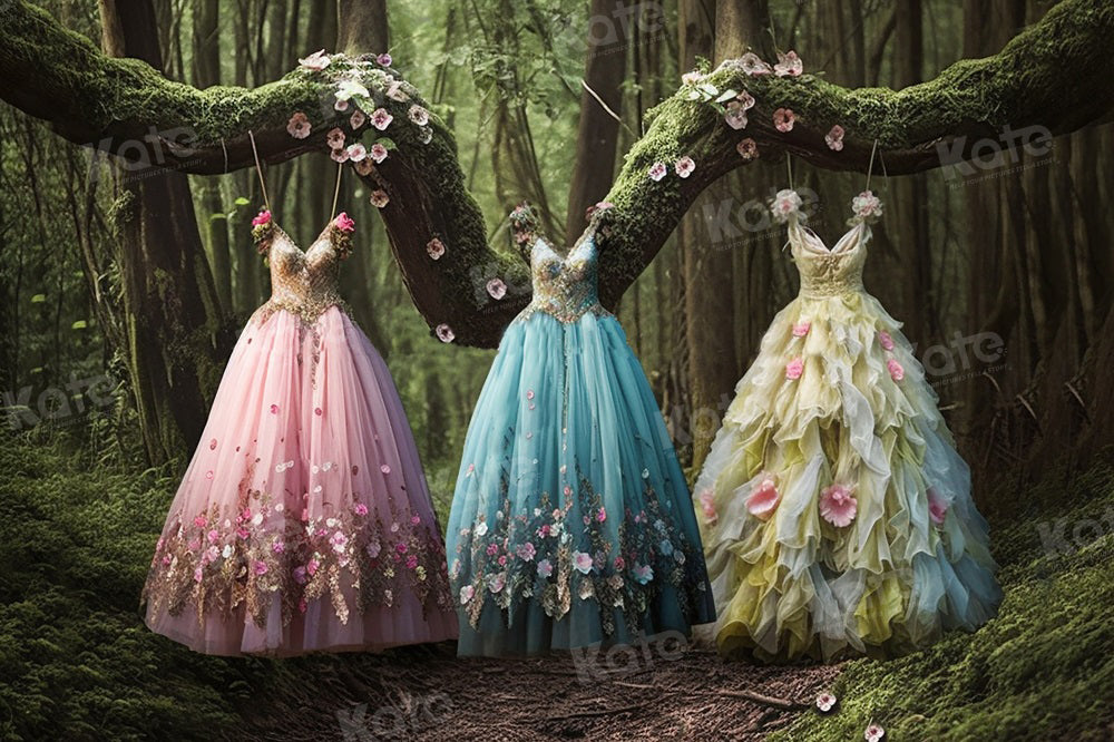 Kate Spring Forest Princess Dress Backdrop for Photography