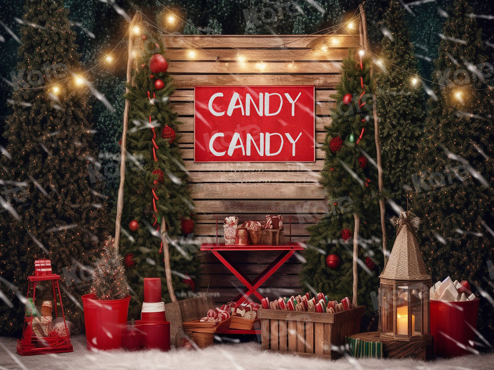 Kate Candy Christmas Tree Backdrop for Photography - Kate Backdrop AU