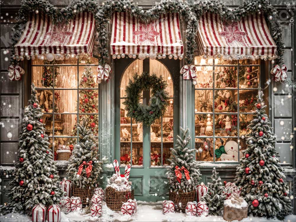 Kate Christmas Snow Cabin Backdrop for Photography - Kate Backdrop AU