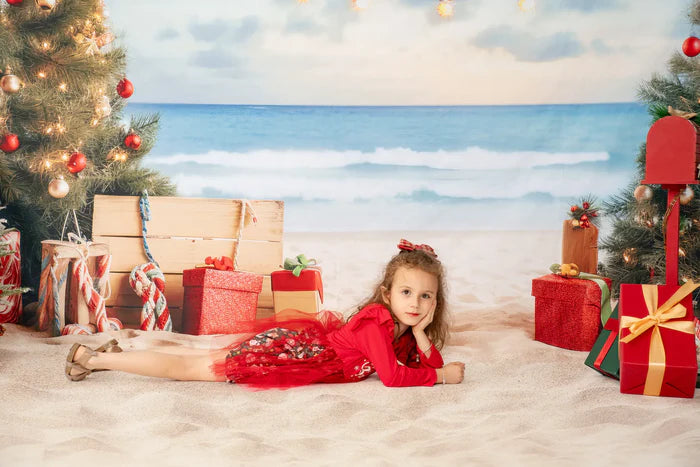 Kate Beach Christmas Backdrop Designed by Chain Photography - Kate Backdrop AU