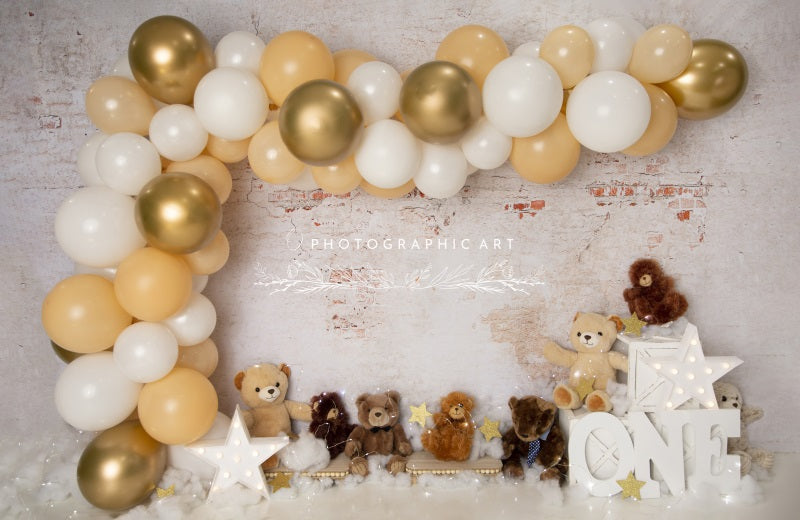 Kate Balloon Bear Dream Backdrop for Photography Designed by Jenna Onyia - Kate Backdrop AU