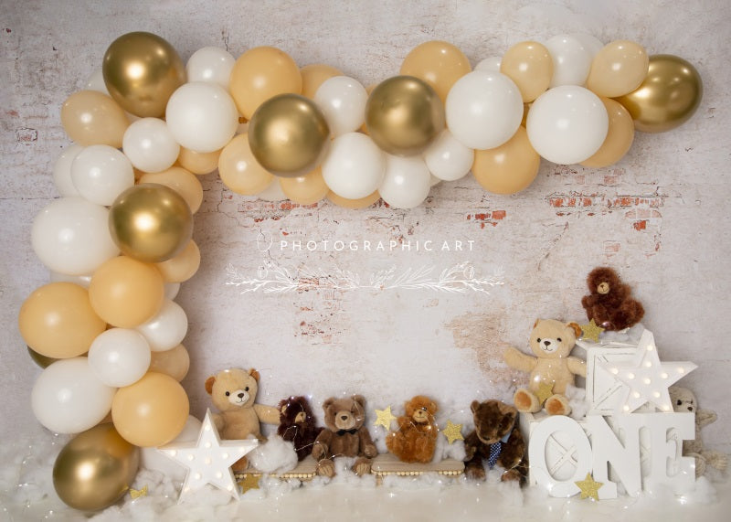 Kate Balloon Bear Dream Backdrop for Photography Designed by Jenna Onyia - Kate Backdrop AU