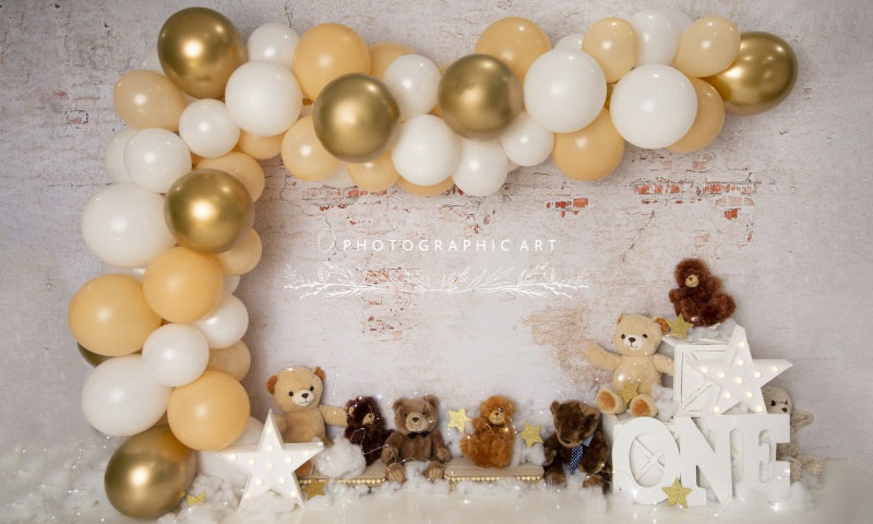 Kate Balloon Bear Dream Backdrop for Photography Designed by Jenna Onyia - Kate Backdrop AU