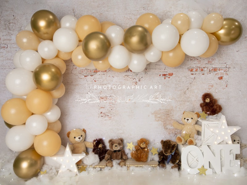 Kate Balloon Bear Dream Backdrop for Photography Designed by Jenna Onyia - Kate Backdrop AU