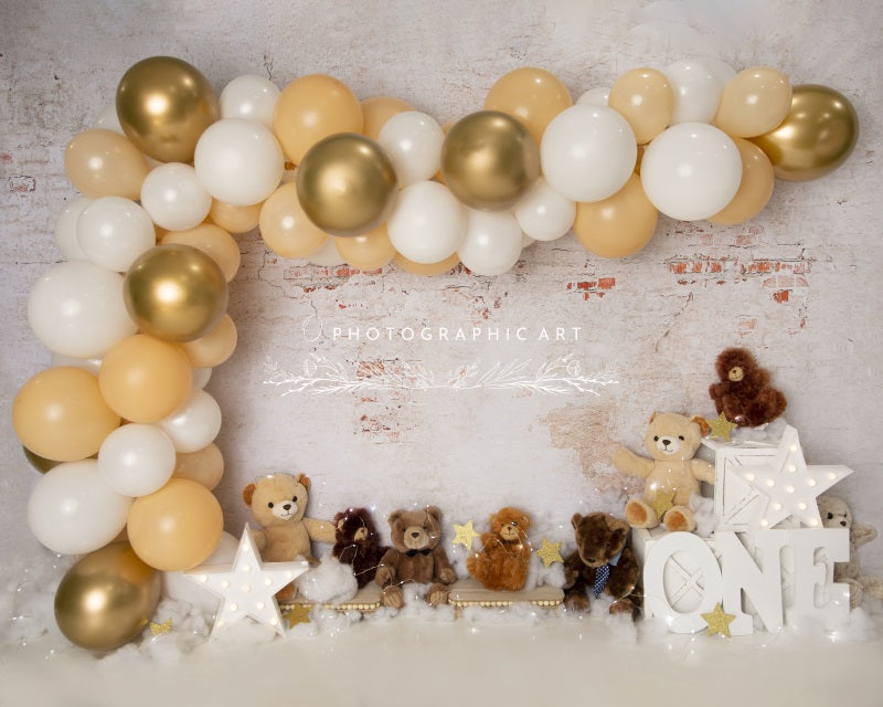 Kate Balloon Bear Dream Backdrop for Photography Designed by Jenna Onyia - Kate Backdrop AU