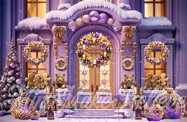 Kate Fancy Purple-Ornate Gold Backdrop Designed by Mini MakeBelieve - Kate Backdrop AU