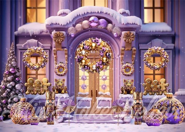 Kate Fancy Purple-Ornate Gold Backdrop Designed by Mini MakeBelieve - Kate Backdrop AU
