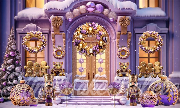 Kate Fancy Purple-Ornate Gold Backdrop Designed by Mini MakeBelieve - Kate Backdrop AU