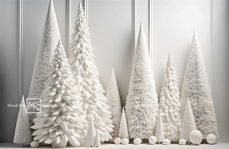 Kate White Christmas Tree Backdrop Snow Designed by Mandy Ringe Photography - Kate Backdrop AU