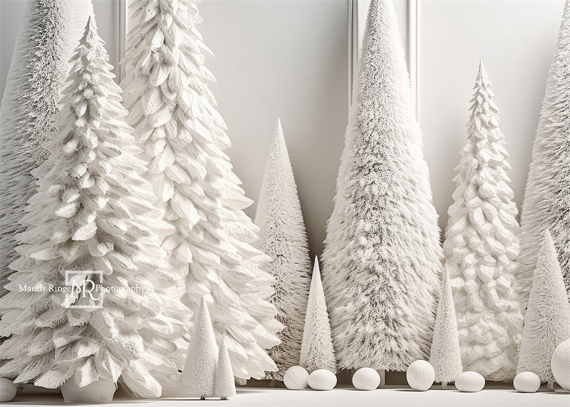 Kate White Christmas Tree Backdrop Snow Designed by Mandy Ringe Photography - Kate Backdrop AU