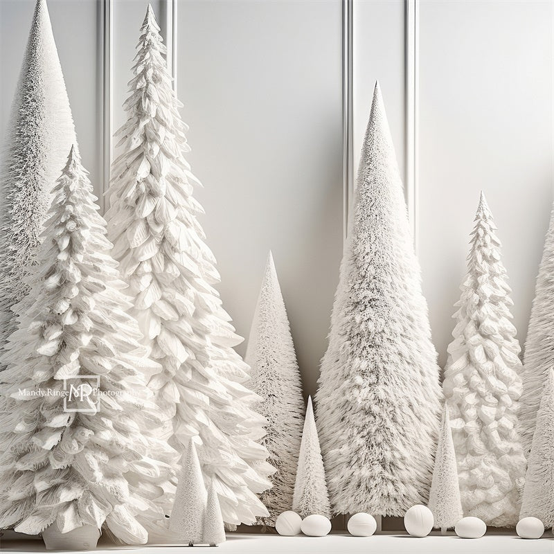 Kate White Christmas Tree Backdrop Snow Designed by Mandy Ringe Photography - Kate Backdrop AU